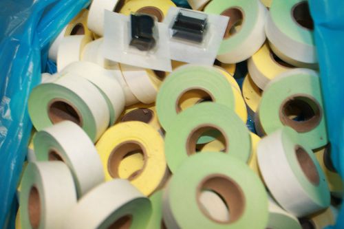 Lot of 52 rolls of yellow and green stickers - 2 new rollers in package -
