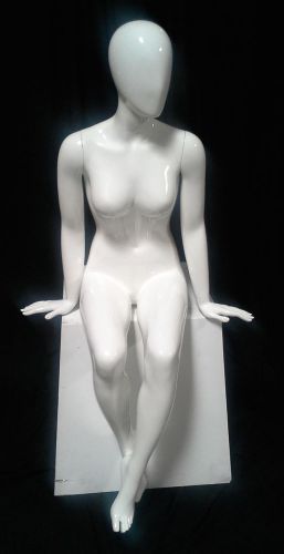 Female full-size sitting mannequin - white - fiberglass - high quality - #37 for sale