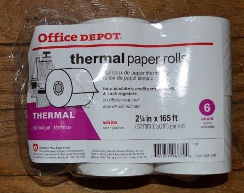 Office depot thermal receipt paper rolls 2.25&#034; inches x 165&#039; feet 4 rolls for sale