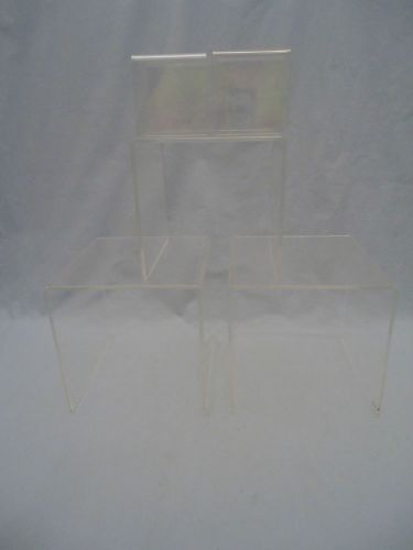 5 acrylic clear square riser store shelf display stand 3.5&#034; 6&#034; 7 inch for sale