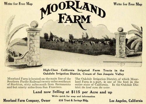 1913 ad moorland farm oakdale los angeles california agricultural real pm3 for sale