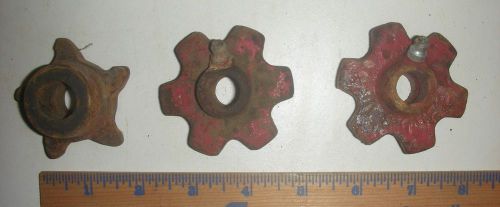 3 Small Iron Gears Old Farm Antique Primitive Steampunk Decor  Art c