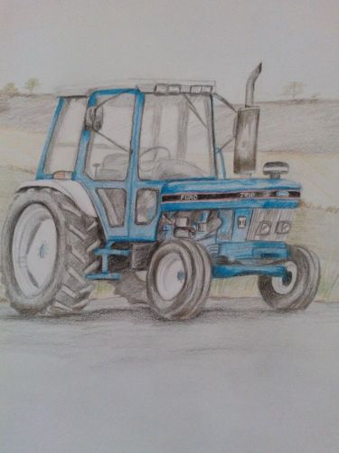 ford 7810 2wd tractor original signed A3 drawing