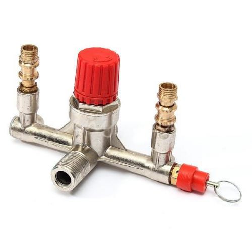 Zinc alloy air compressor double outlet tube pressure regulator valve fitting for sale