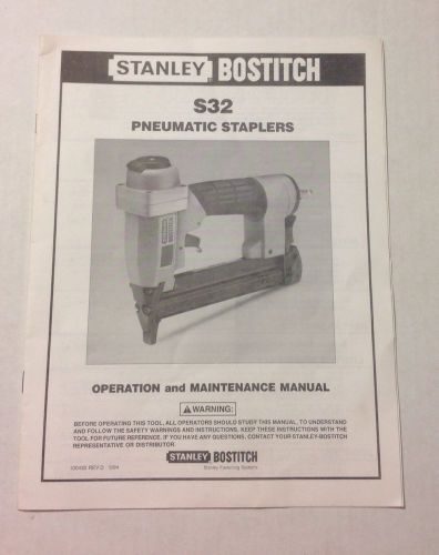 Stanley bostitch pneumatic stapler manual owners operation maintenance guide