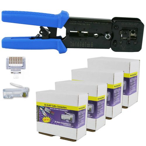 Platinum tools 100054 ez-rjpro hd crimp tool with ez-rj45 cat 6+ 400 connectors for sale