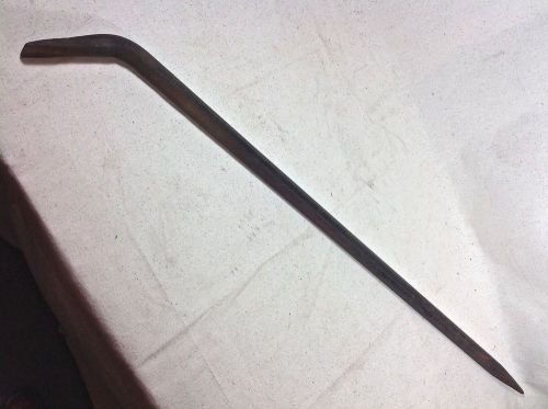 Crow pinch point steel pry bar iron bent tip chisel hex 7lb 39&#034;l 1&#034;w tool vtg hd for sale