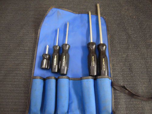 NEW Pratt-Read 5 pc Heavy Duty Military Phillips Head Screwdriver Set with Pouch