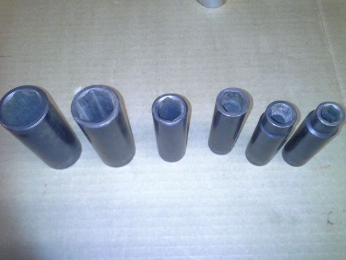 Wright tools 1/2&#034; drive 6 piece socket set, deepwell deep, 4932 1 in to 1/2 inch for sale