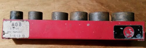 Wright Tools 6 Piece 1/2&#034; Drive 6 Point Shallow Impact Sockets SAE MAC SNAP ON
