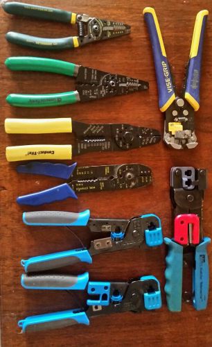 Huge lot of crimp tools, wire strippers /cutters, greenlee, irwin,  no reserve for sale