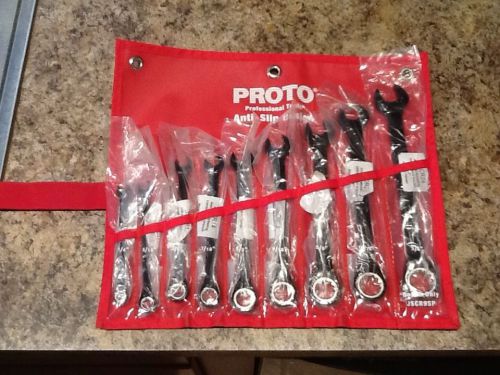 New Proto Tool JSCR-9S 9 Piece Reversible Combo Ratcheting Spline Wrench Set SAE