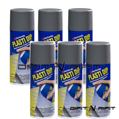 Performix Plasti Dip Matte Gunmetal Gray 6 Pack Rubber Dip Spray Cans Coating