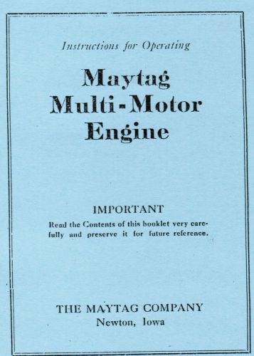 Maytag Multi Motor Gas Engine Motor Washer Book Hit Miss Manual 92 82 72 FYED4
