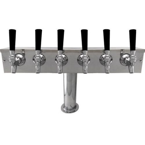 Stainless steel draft beer kegerator t-tower- 6 faucets - commercial bar system for sale