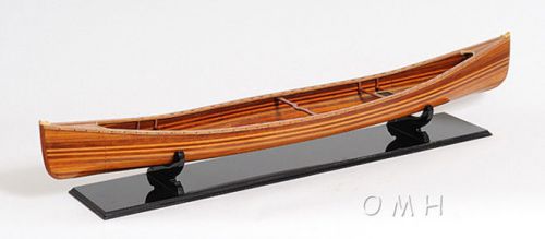 Handcrafted Cedar Strip Canoe Wooden Model 44&#034; Boat No Ribs
