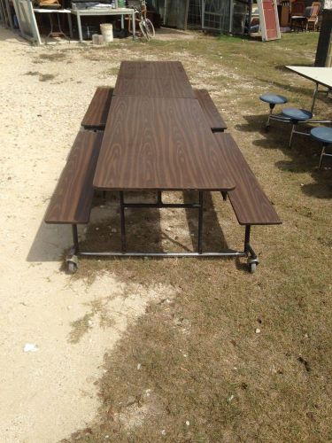 Mobile Cafeteria Table with Bench s instead of seats  12&#039; X 30&#034; DALLAS, TX AREA