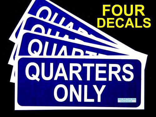 QUARTERS ONLY, AIR VAC VENDING MACHINE DECALS, LARGE, DARK-BLUE, HIGH QUALITY