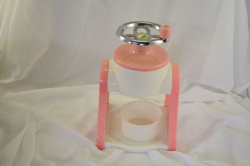 Snow Cone Ice Shaver Manual Hand Crank Type Ice Shaver BB-002 Pink vintage