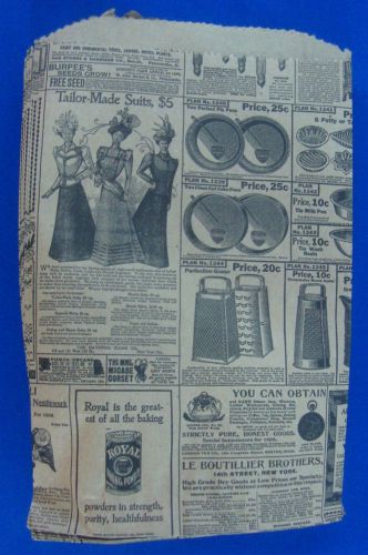 6.25&#034; x 9.25&#034; Newsprint Design Kraft Paper Merchandise Bag Retail Shopping Bags