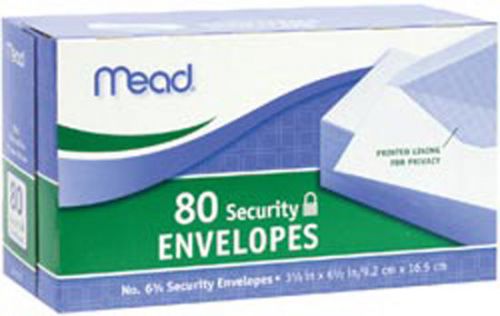 Boxed Envelopes 3-5/8&#034;X6-1/2&#034; 80/Pkg-Security #6