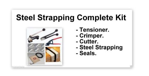 1/2&#034; Steel Strapping Complete Kit Steel &amp; Tools Tensioner Crimper Cutter &amp;Seals