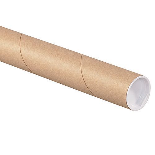 1 1/2 inch x 12 inch Kraft Mailing Tubes with Caps (Case of 50)
