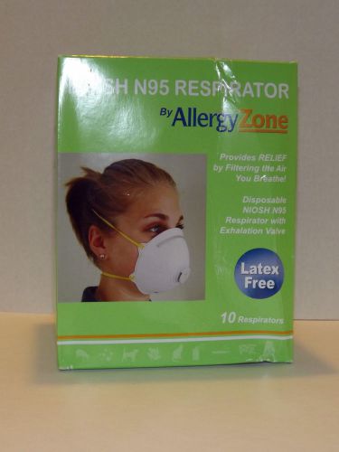 Allergy Zone Niosh N95 Respirator with Exhalation Valve Contains 10 Respirators