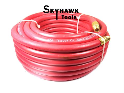 1/4&#034; NPT Fitting  3/8’’ X 50’ Air Compressor 50 FT Red Rubber Air Hose 300 PSI