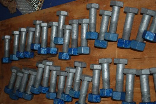 A325 3/4&#034; x 3&#034; hex head galvanized bolts, a194 nuts and r436-1 washers, qty 40ea for sale