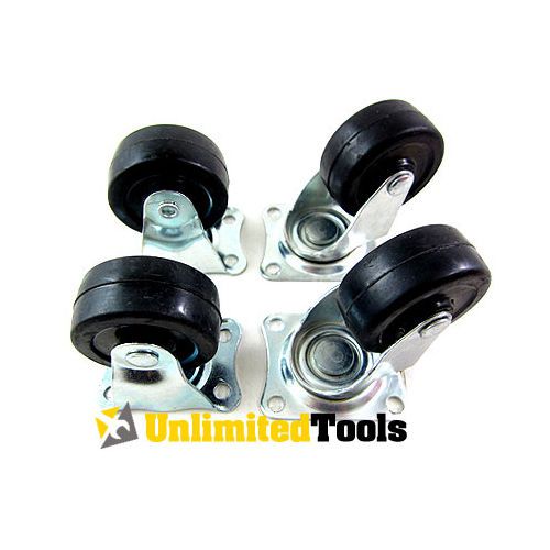4 New 2&#034; Caster Wheels Ball Bearing 2-Swivel 2-Fixed DIY Projects Business HD