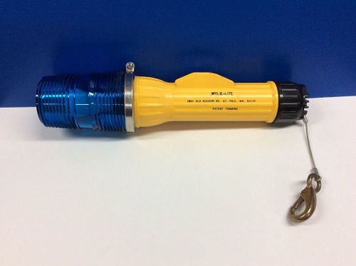Vintage yellow railroad wylie-lite blue light flashing strobe flashlight working for sale