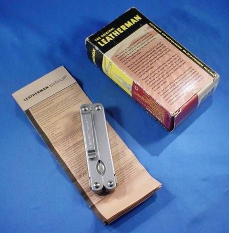 Vintage &#034;retired&#034; the original leatherman sideclip, instructions, new in box! for sale