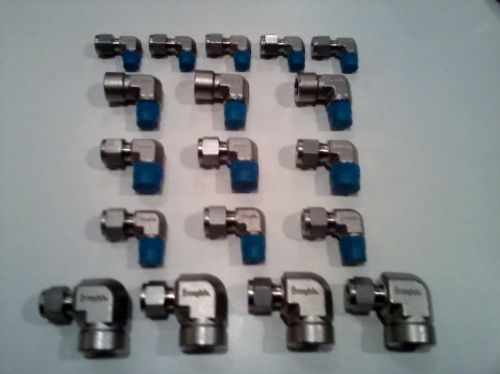 Brand new! 18 pc. lot of swagelok stainless steel fittings (lot #6) for sale