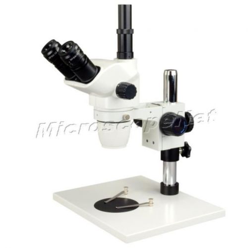 Trinocular Stereo Zoom Microscope 6.7X-45X with 22mm Field of View Eyepieces