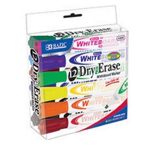 12 Bright Color, Chisel Tip Whiteboard Markers  Low Odor (12/Pack), Bazic
