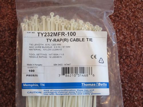 Thomas &amp; Betts TY232MFR 8 inch Nylon (Ivory) cable ties