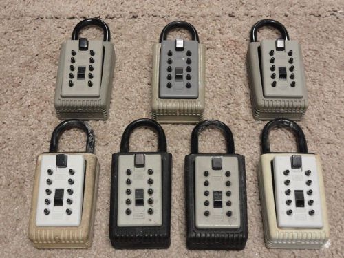 Lot of (7) GE Supra Push Button Security Combo Key Holder Lock boxes,Real Estate