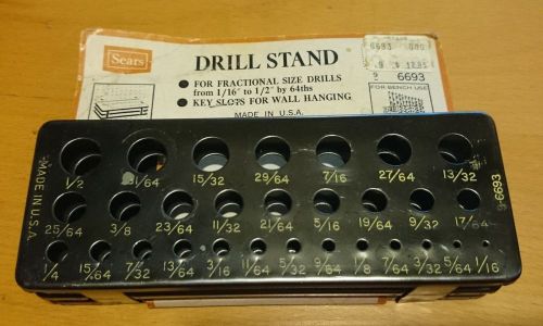 Vintage Metal Drill Bit Stand SEARS  ROEBUCK 6693