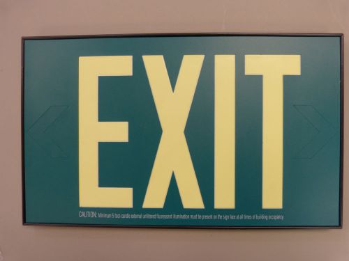 2 (TWO) New Photoluminescent Exit Signs By Merit Lighting