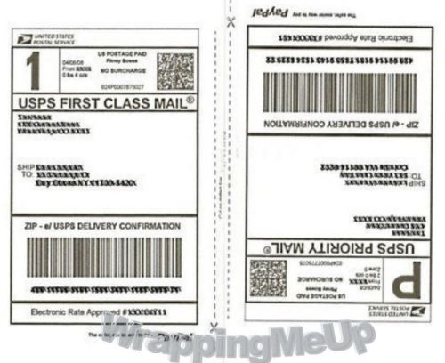 200 -SHIPPING Labels 100 Sheets 2 labels per 8.5x11&#034; pg. Premium Shipping Labels