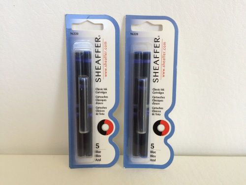 10 SHEAFFER BLUE Classic Fountain Pen Ink Cartridges – New