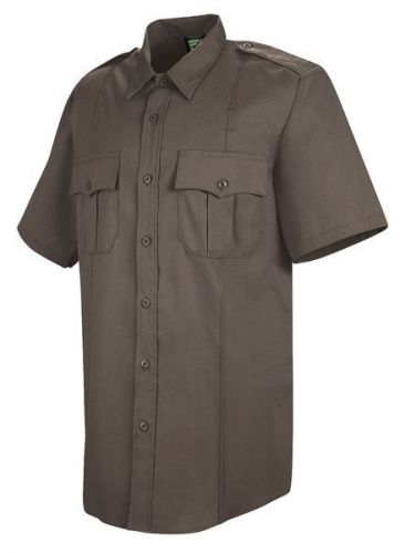 HORACE SMALL HS1218SS16 Deputy Deluxe Shirt, SS, Brown, 16 In.