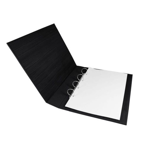 LUCRIN - A3 vertical binder - Granulated Cow Leather - Black