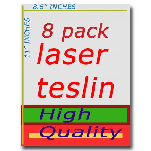 8 Pack Laser Teslin Synthetic Paper 10 Mil - Used for ID Cards &amp; More! CHEAP!