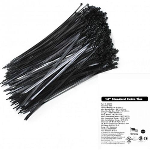 500 pc 15&#034; uv black nylon cable zip tie usa organize wrap wire holder industrial for sale
