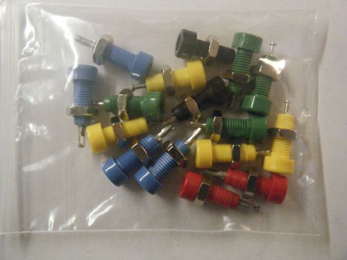 LOT OF 16 Johnson / Emerson Panel Mount Tip Jacks 105-0803-001 Assorted Colors 1