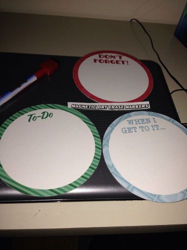 Set of 3 dry erase magnets with marker 3 different sayings asst colors