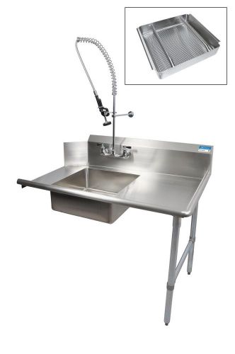 Bk resources 60&#034; soiled dishtable right w/ pre-rinse faucet &amp; basket - bksdt-60- for sale