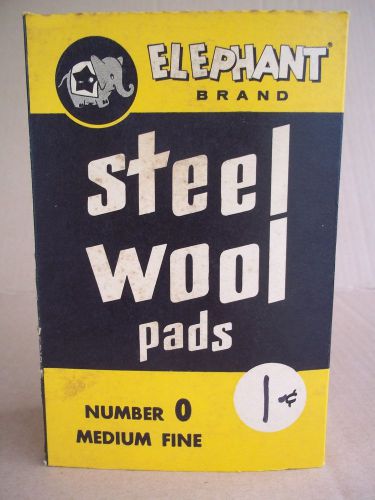 Vintage Elephant Brand Steel Wool Pads Number 0 Medium Fine - Box Only